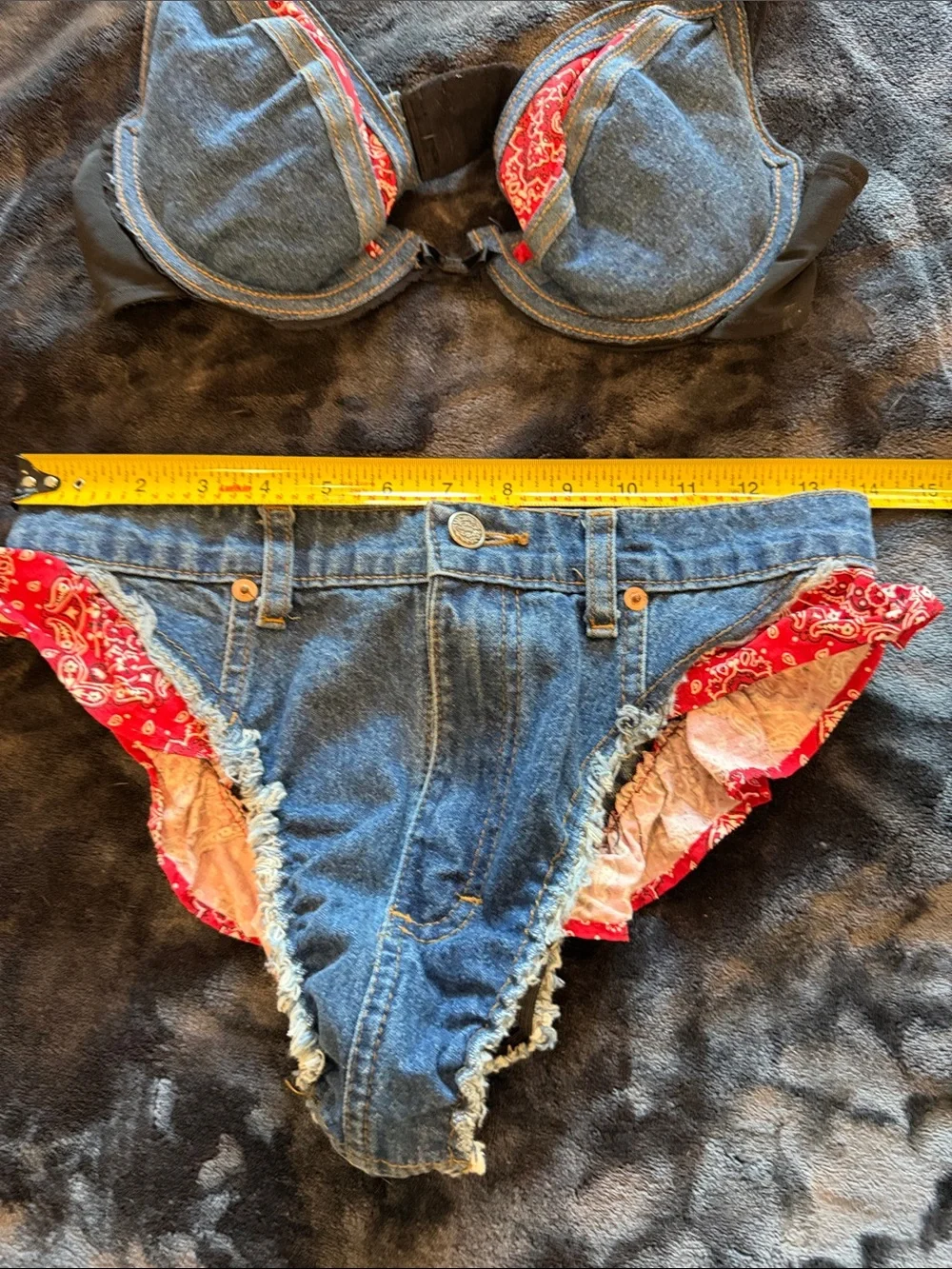 Denim & Red Bandana Bikini Set & or Women's Intimates